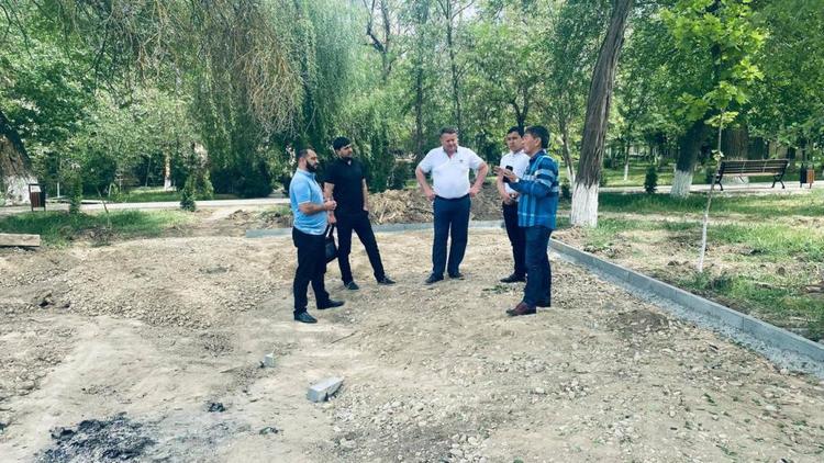 Ставропольский партдесант оценил ход благоустройства парка в селе Каясула