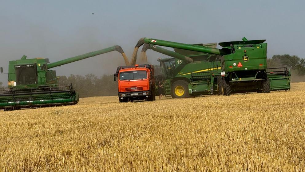 В Новоалександровском округе Ставрополья идёт уборка сельхозкультур