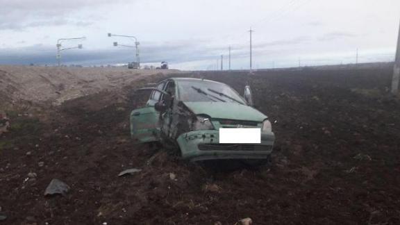 В Георгиевском округе автоледи перевернулась на иномарке