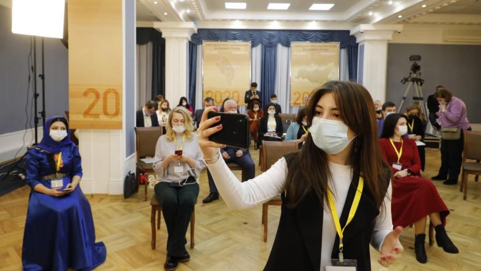 Президент РФ Владимир Путин проводит большую пресс-конференцию