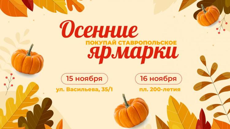 Осенние ярмарки пройдут в Ставрополе 15 и 16 ноября
