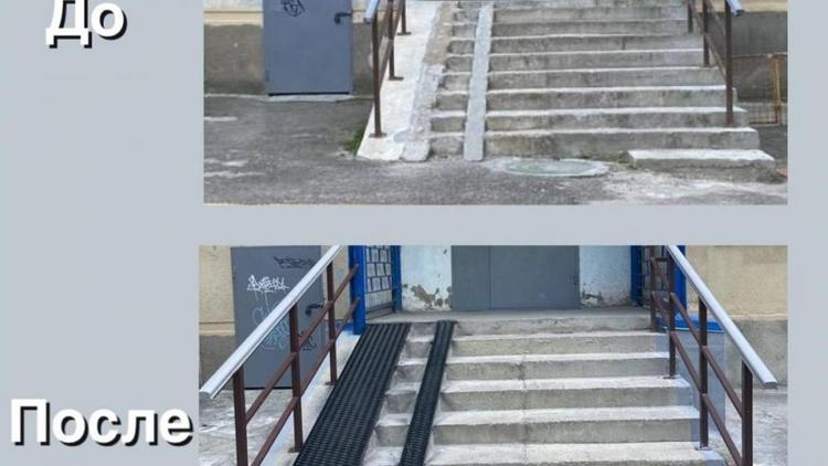 После вмешательства Госжилинспекции в Ставрополе отремонтировали входную группу МКД