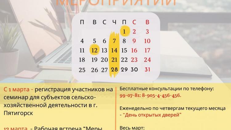 Календарь бизнес-мероприятий на март представили в Ставрополе