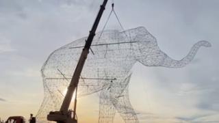 На подъезде к Ставрополю появилась огромная фигура слона