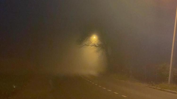 Густой туман накрыл дорогу в Нефтекумском округе