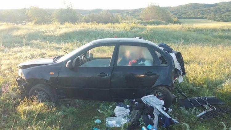 В Александровском округе Ставрополья пьяный водитель опрокинулся на машине