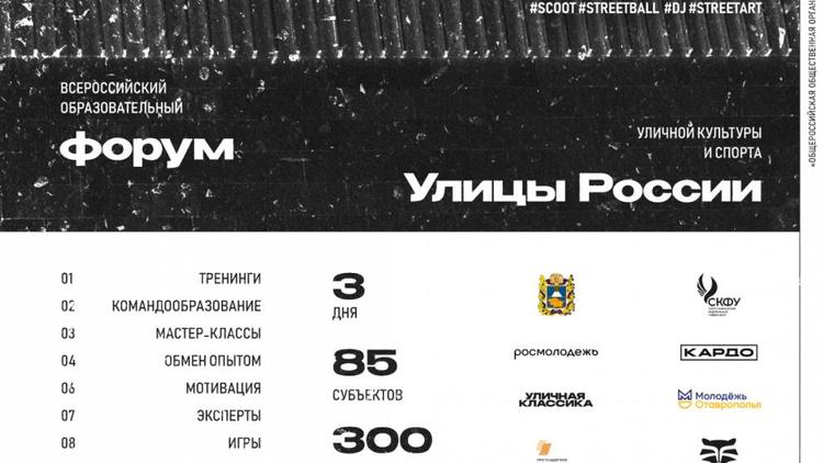«Улицы России» соберут в Ставрополе 300 лидеров из 85 субъектов России