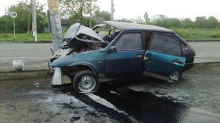 Пьяный водитель врезался опору ЛЭП в Изобильненском районе Ставрополья
