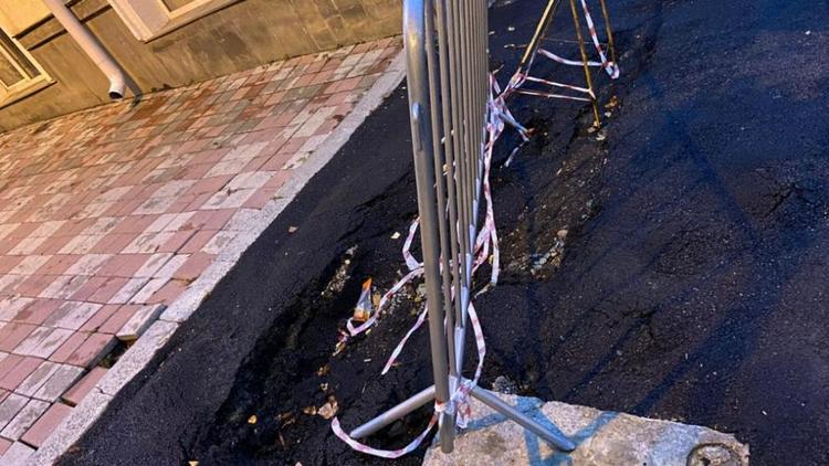В Ставрополе отремонтируют провалившийся после дождей участок тротуара
