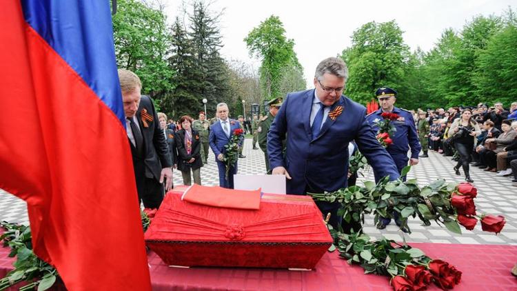 Прах погибшего солдата Великой Отечественной захоронен на его родине в Ессентуках