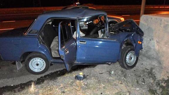 Водитель с признаками опьянения въехал в бетонное ограждение на федеральной трассе «Кавказ»