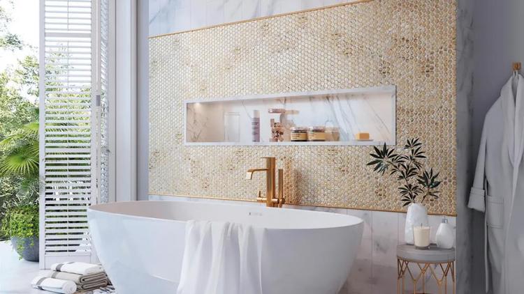 Огромный выбор мозаики для ванной комнаты на сайте Tileclub.ru: от керамики до золота