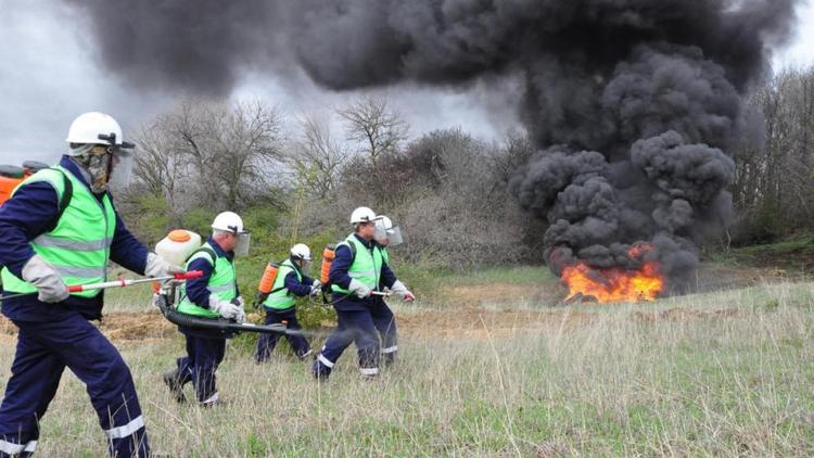Ставропольские спасатели учились тушить лесные пожары