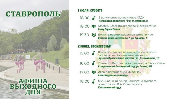 Жителей и гостей Ставрополя приглашают на летние концертные площадки
