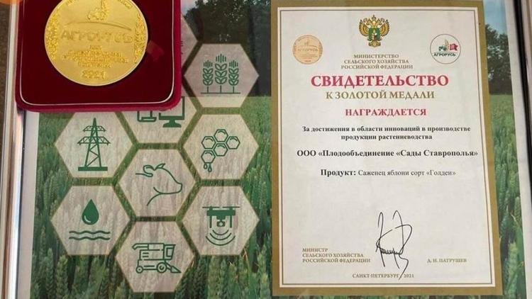 Плодопитомник Ставрополья получил награды от Министерства сельского хозяйства РФ
